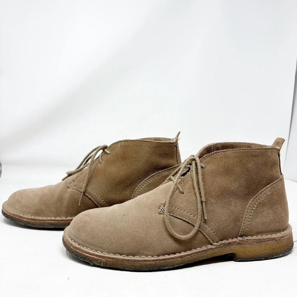 L.L. Bean Men's Tan Suede Leather Chukka Desert Boots 11 M Crepe Sole